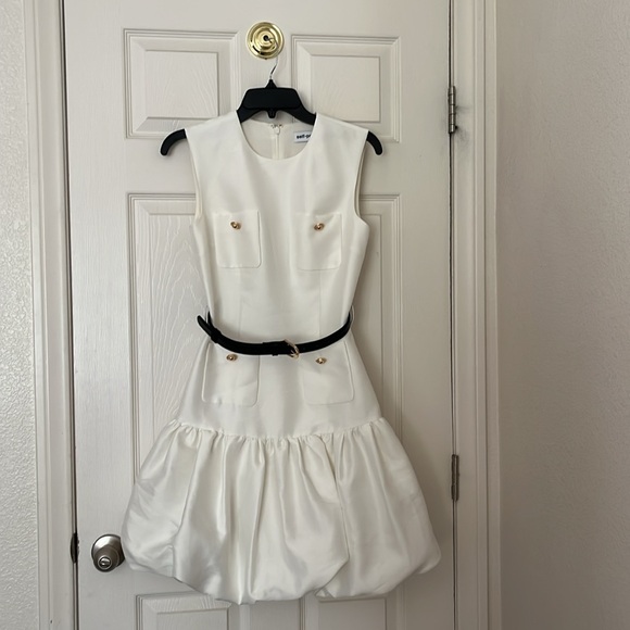 NWOT Self-Portrait cream  Dress taffeta size 2 - Picture 7 of 17